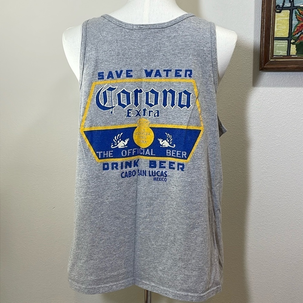 Mens 1990’s Retro Corona Cabo San Lucas Tank Gray Blue Yellow Size X-Large